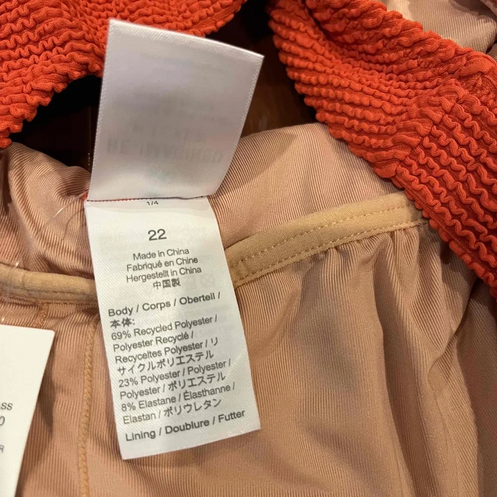 New‎ NWT J.Crew Rust Orange Textured One Piece Swimsuit Swim Plus Size 22